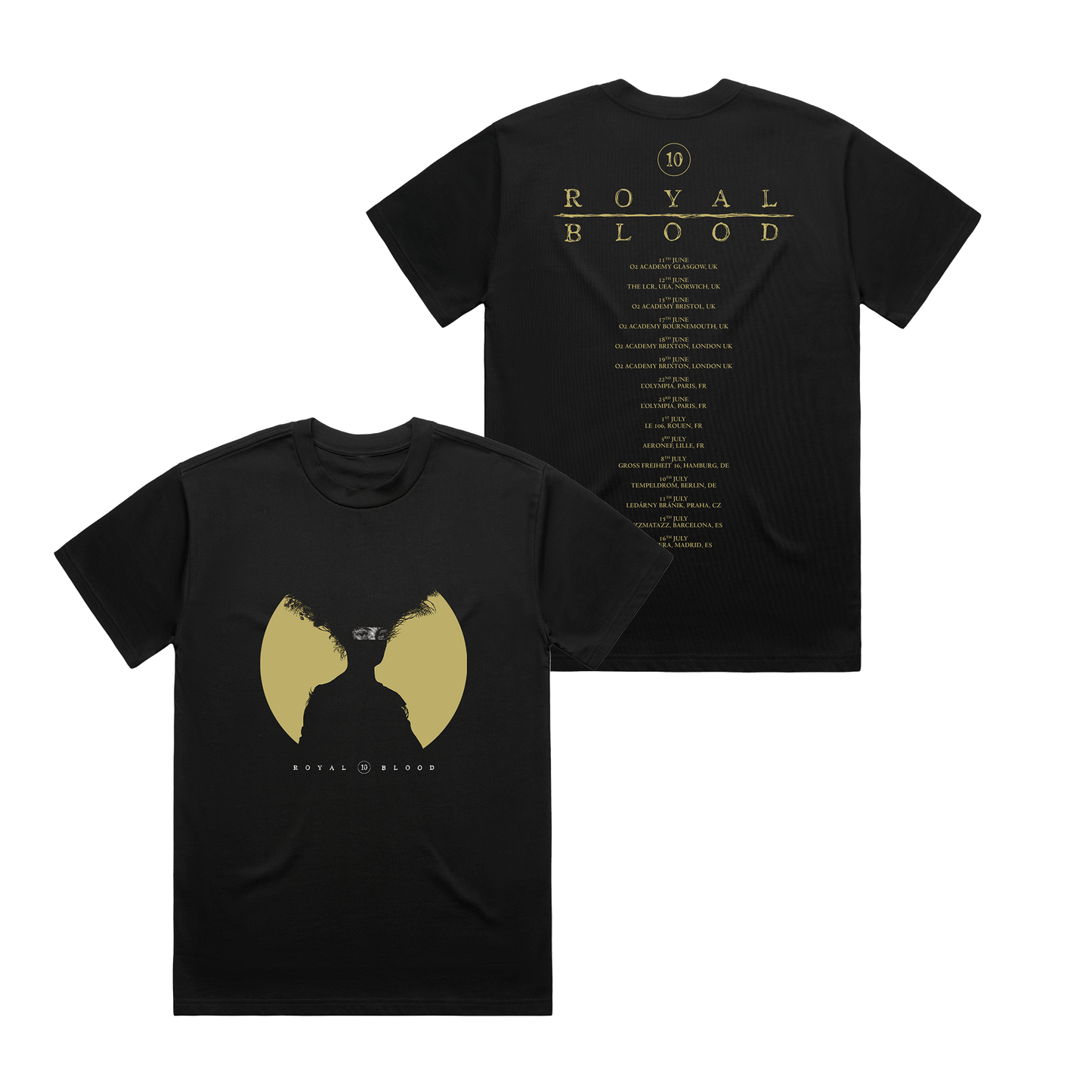 10th Anniversary Tour Black T-Shirt