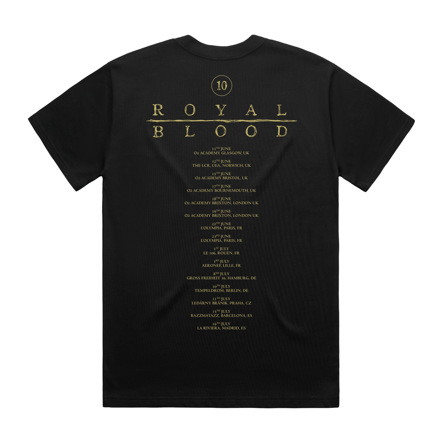 10th Anniversary Tour Black T-Shirt